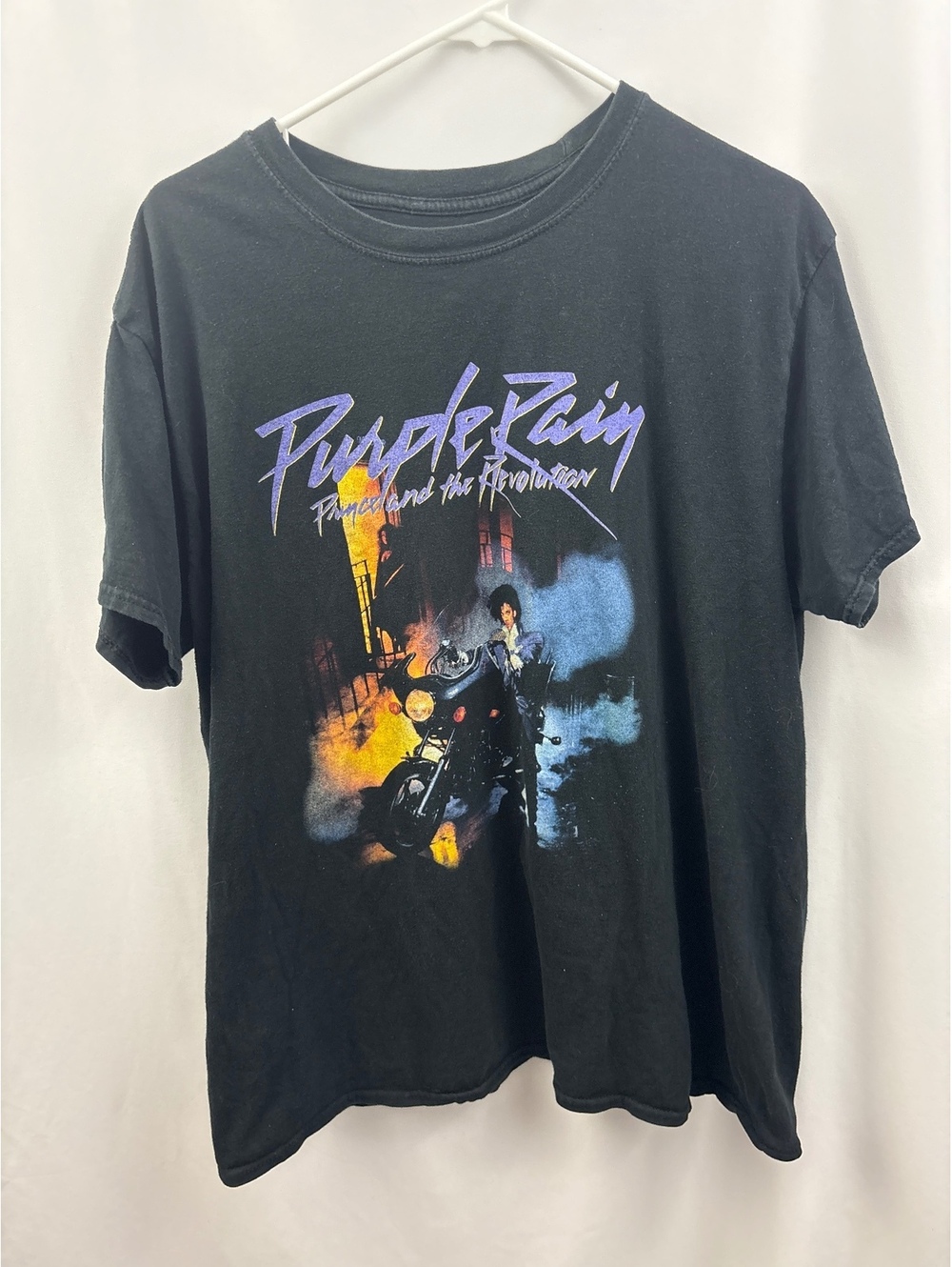 Prince Purple Rain Graphic T-Shirt XL Black Cotton Vintage Style